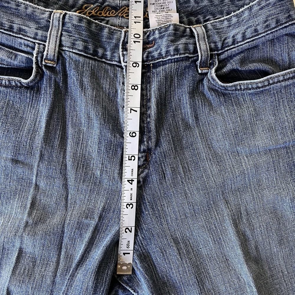 3/$25 Sale! Eddie Bauer Women's Jeans Size 6R Bootcut Frayed Cuffs‎ Distressed - Picture 4 of 7